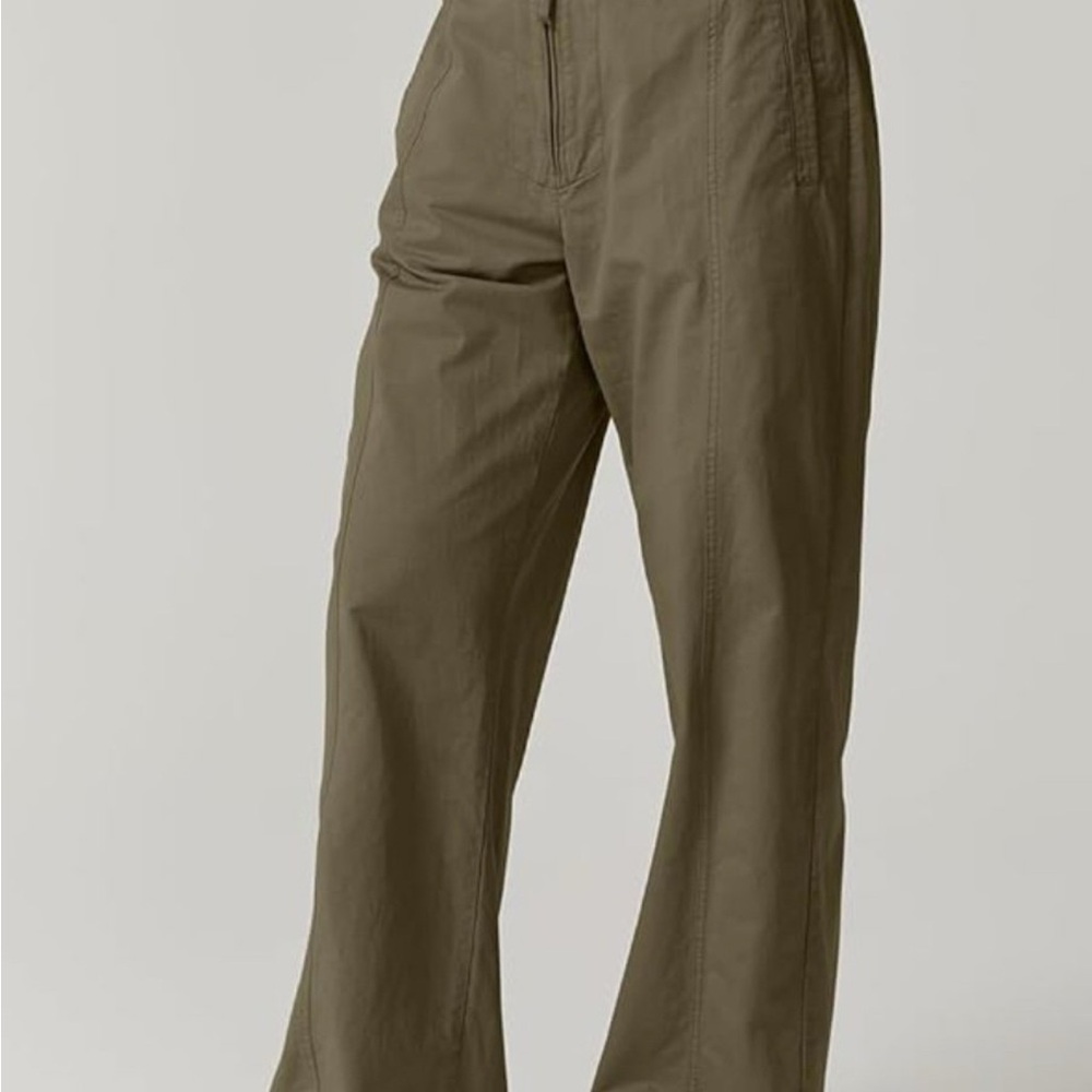Wide Leg Olive Green Pants - Picture 3 of 9